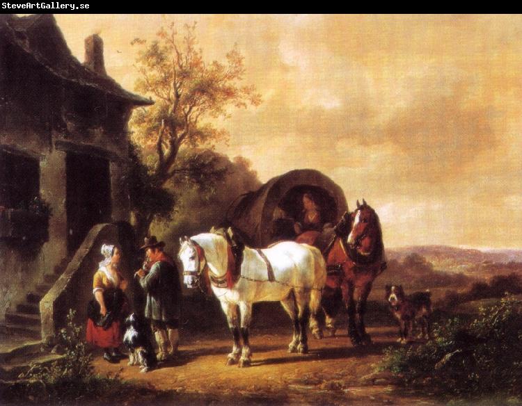 Wouterus Verschuur Waiting before the inn